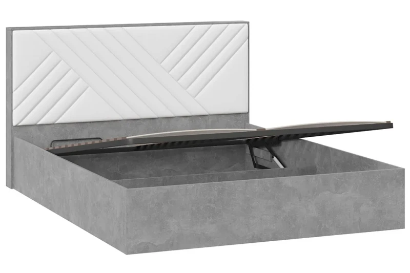 Кровать универсальная Хилтон Тип 1 с ПМ и заглушиной 160х200 (Ателье светлый/Белый) - купить в Озерце