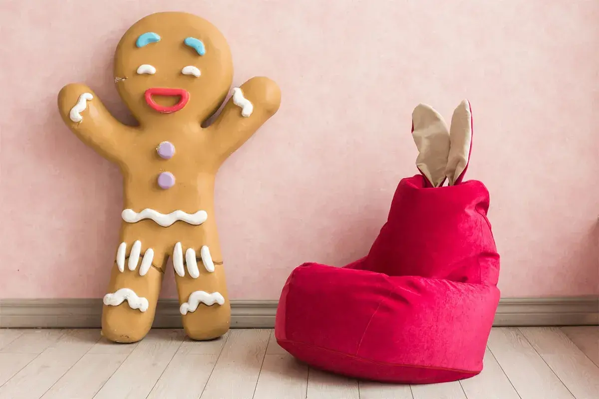 Кресло-мешок Зайчик (Микровельвет) Малиновый — купить в Озерце