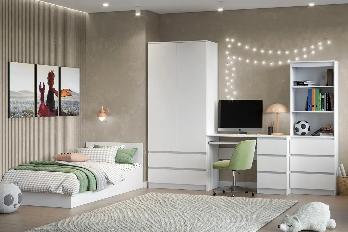 Кровать Ницца-13 90х200 (Белый) - купить в Озерце