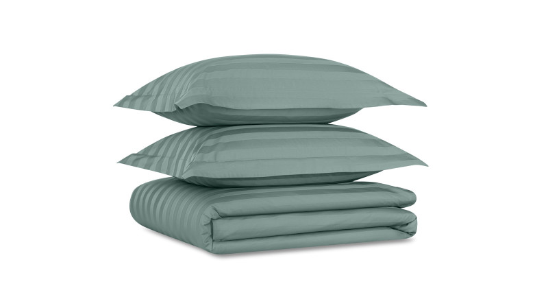 Постельное белье Askona Comfort Stripe 2.0 (евро), цвет: Мята 200x220, без простыни в мебель-центре Озерцо