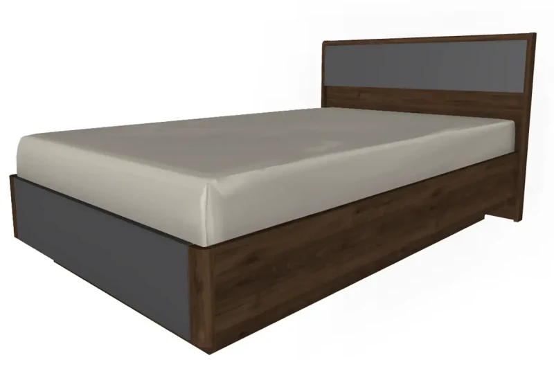 Кровать КР-4001-ГТ-АМ (Гикори Джексон Темный/Антрацит Матовый) - купить в Озерце