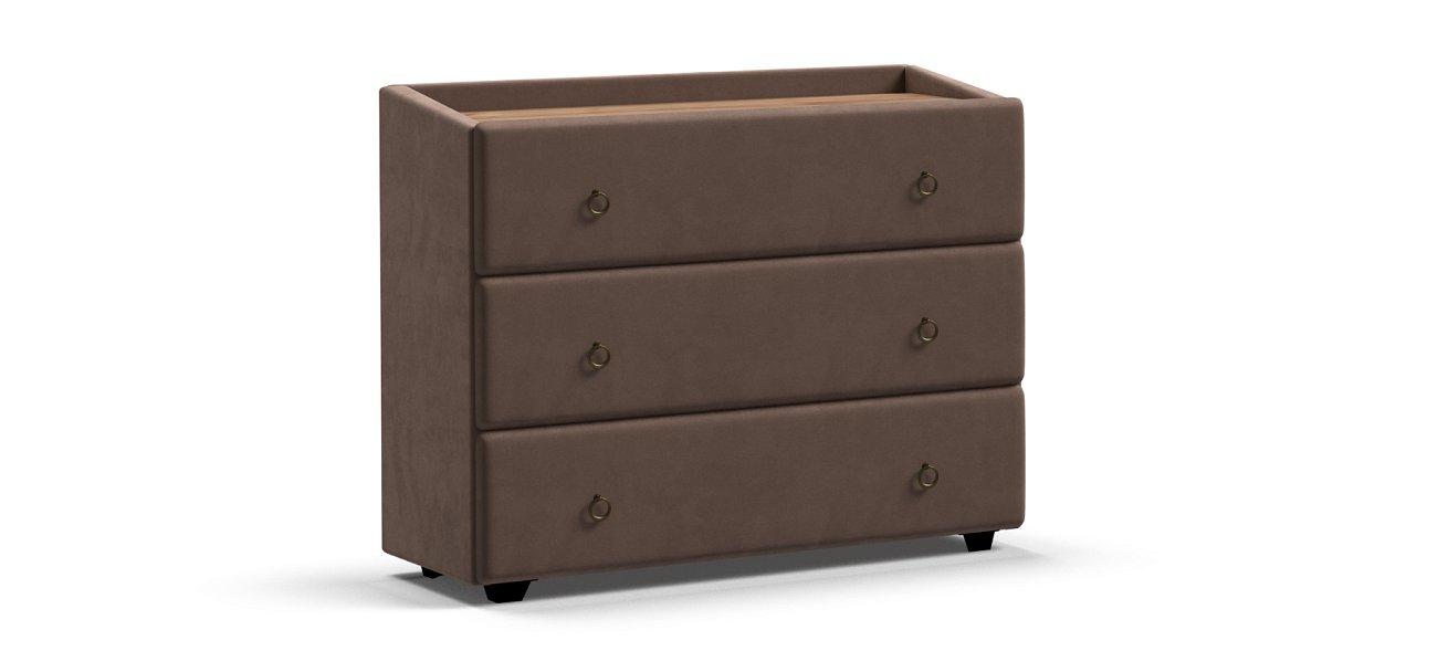 Комод BOSS Classic велюр MONOLIT Мокко, Орех Селект — Мебель-центр Озерцо