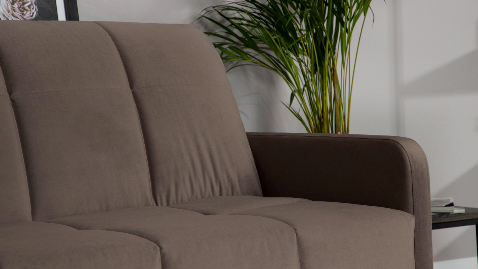 Диван - кровать Domo Pro с узкими подлокотниками, стежка квадрат, ткань Sky Velvet 02 160x216 — купить в Озерце