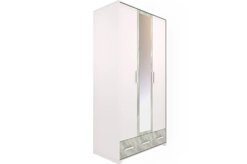 Шкаф для одежды и белья Айрис 444 (Белый/Статуарио) в мебель-центре Озерцо