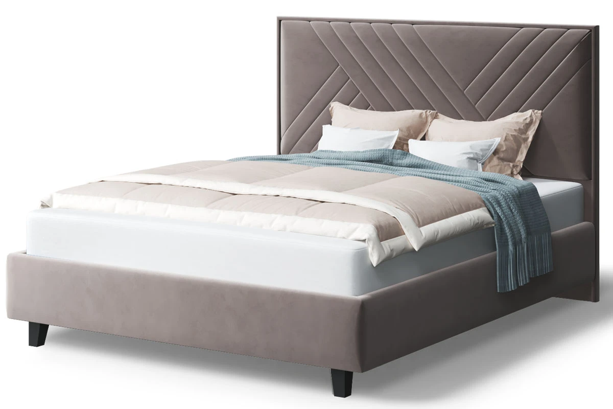 Кровать на опоре Мира с ПМ и бельев. ящ. 160х200 (Бренди лайт 05/Кофе) - купить в Озерце