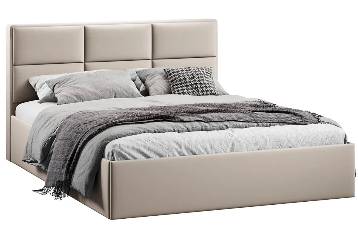 Кровать Стелла с ПМ Тип 1 и заглушиной 160х200 (Велюр/Confetti Cream) - купить в Озерце