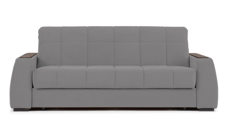 Диван - кровать Domo Pro с полками цвета венге, стежка квадрат, ткань Sky Velvet 08 180x216 — в мебель-центре Озерцо