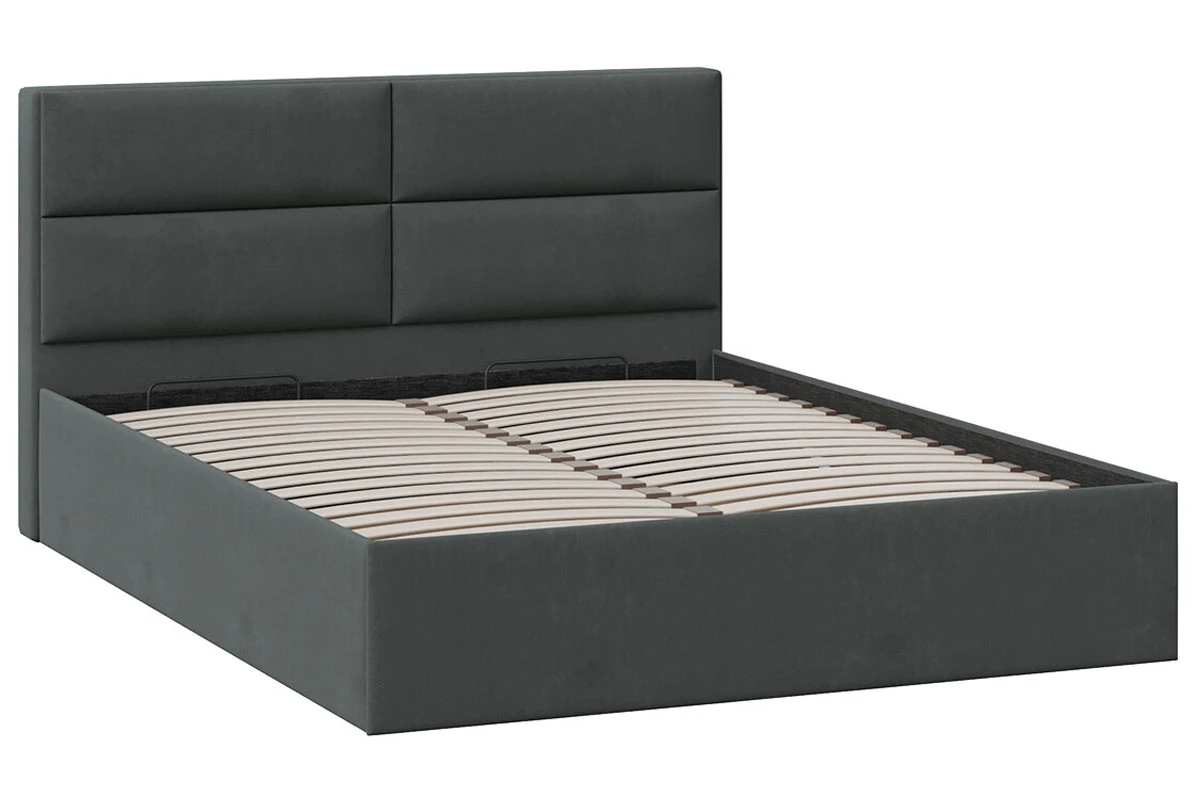 Кровать универсальная Глосс Тип 1 с ПМ и заглушиной 160х200 (Велюр/Графит) - купить в Озерце