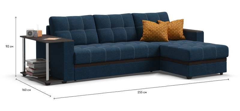 Атланта НПБ угловой диван Рогожка Мальмо синий — купить в Озерце