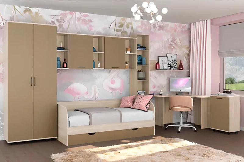 Детская Грейс композиция 1 (Ясень Асахи/Латте Матовый) — Мебель-центр Озерцо