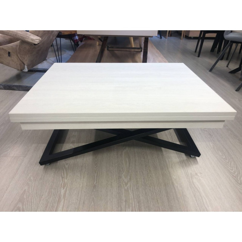 Стол-трансформер CROSS дуб анкор светлый/черная опора - купить в Озерце