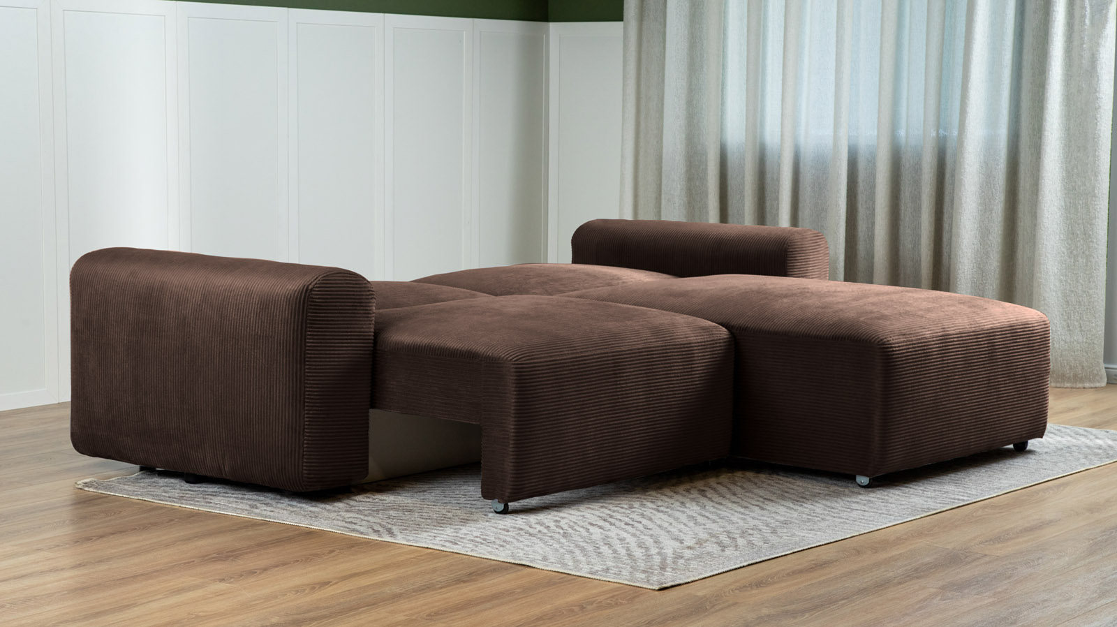 Диван -кровать угловой Raklet ткань Cilium Chocolate 156x258 — купить в Озерце