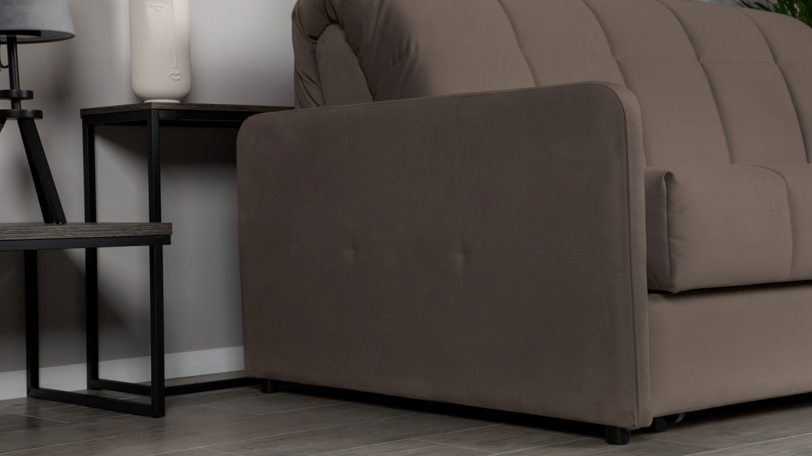 Диван - кровать Domo Pro с узкими подлокотниками, стежка квадрат, ткань Sky Velvet 02 160x216 — купить в Озерце