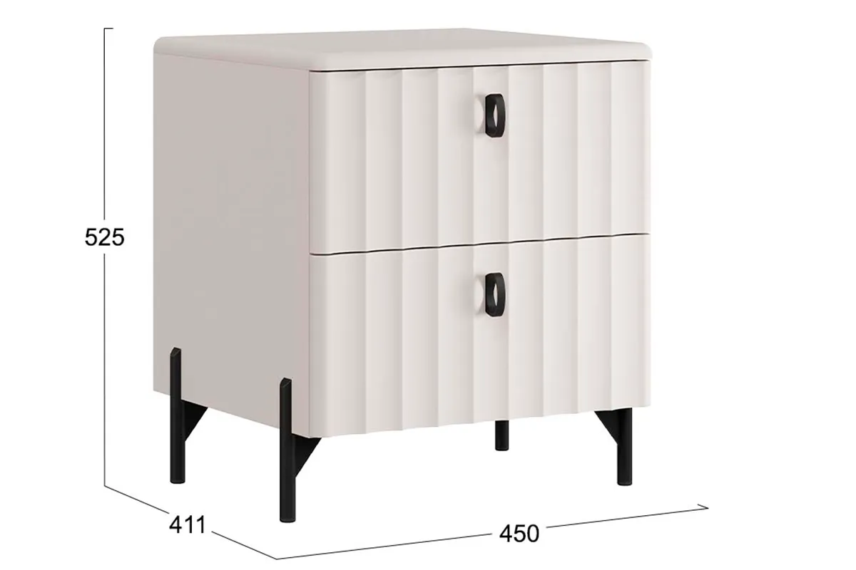 Тумба прикроватная Тиффани (Кашемир/Кашемир матовый) — Мебель-центр Озерцо