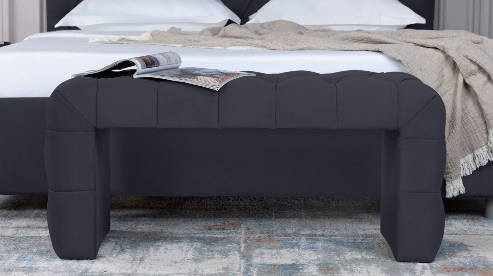 Банкетка Greta, ткань Sky Velvet 40, 45x100 — купить в Озерце