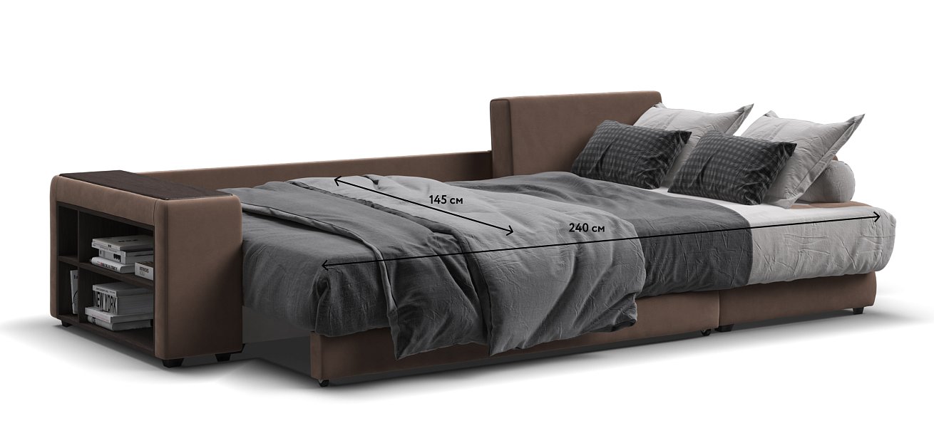 Дубай угловой диван Велюр Монолит мокко, Монолит латте — купить в Озерце