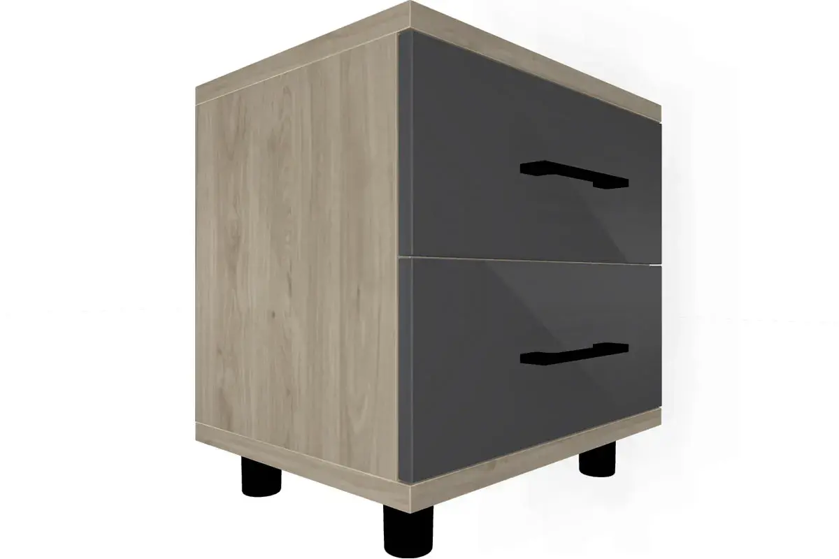 Спальня Грейс комплект 2 (Гикори Джексон Светлый/Антрацит матовый) - купить в Озерце