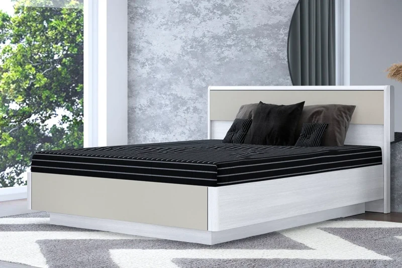 Кровать КР-4003-СЯ-КМ с ПМ 160х200 (Снежный Ясень/Кашемир Матовый) - купить в Озерце