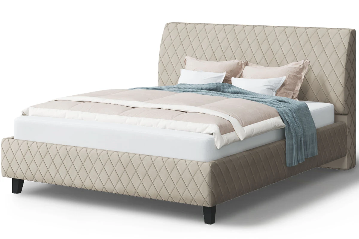 Кровать на опоре Хилтон с ПМ и бельев. ящ 160х200 (Бренди лайт 03/Беж) - купить в Озерце