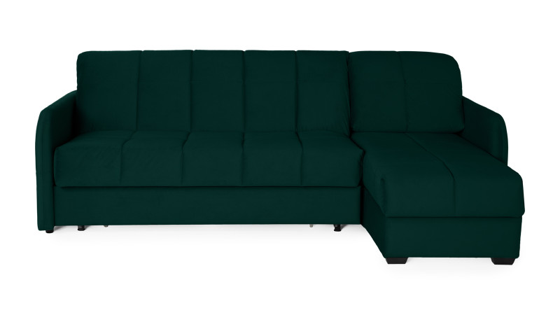 Диван угловой Domo Pro с мягкими подлокотниками, стежка квадрат, ткань Sky Velvet 42 140x216 — купить в Озерце