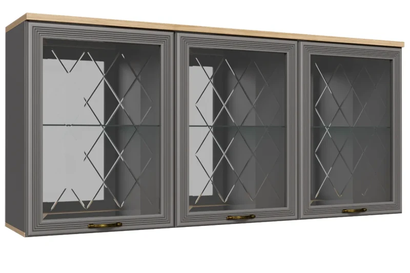 Антресоль АН-1011-ГС-СО (Гикори Джексон Светлый/Серый Оникс) в мебель-центре Озерцо