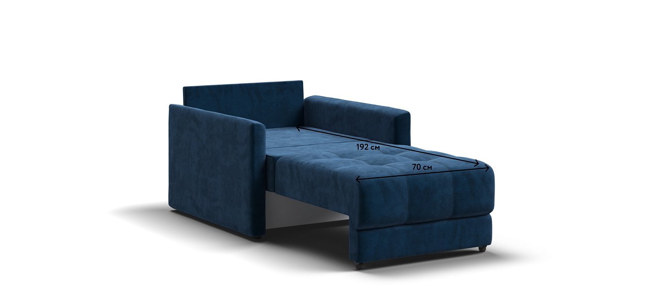 Босс Лофт кресло-кровать Велюр Монолит синий — купить в Озерце