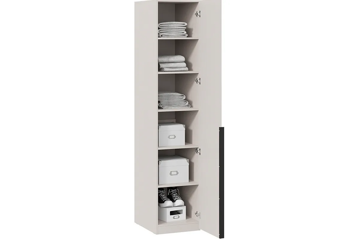 Шкаф для белья Порто СМ-393.07.002 (580) с 1 зеркальной дверью (Кашемир матовый / Кашемир матовый) в мебель-центре Озерцо