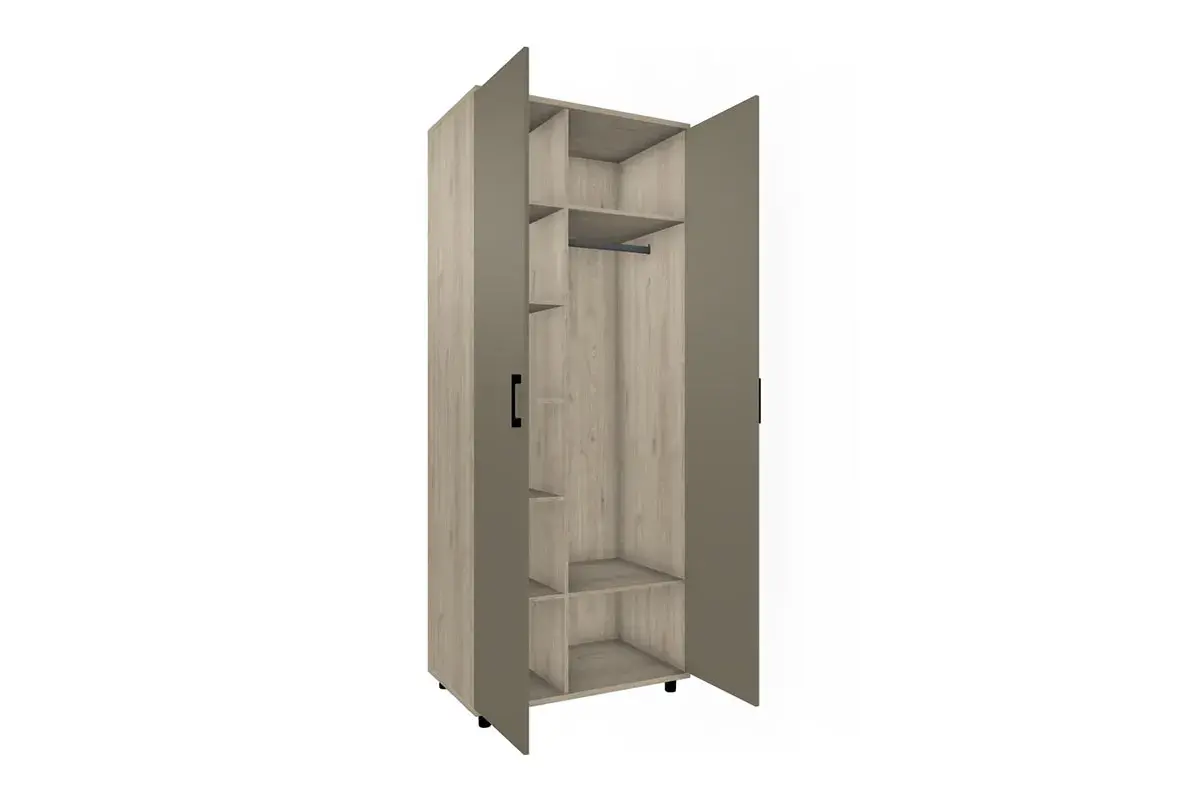 Шкаф для одежды и белья ШК-5008-ГС-ЛМ (Гикори Джексон Светлый/Латте Матовый) в мебель-центре Озерцо