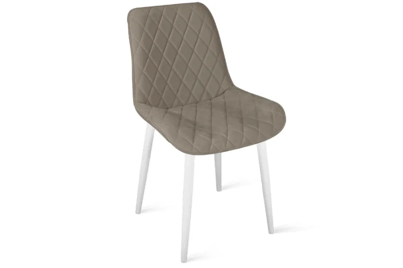 Стул Oscar (Белый Муар / Велюр L003 Бежевый) - купить в Озерце