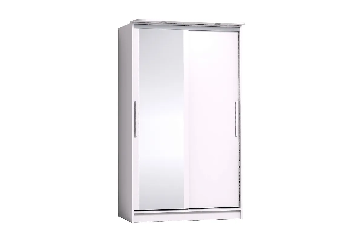 Шкаф-купе 1200 Strike Зеркало/ЛДСП (Белый) в мебель-центре Озерцо