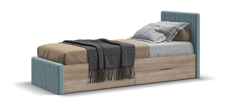 Кровать ЛОФТ Мини Сонома, MONOLIT аква - купить в Озерце