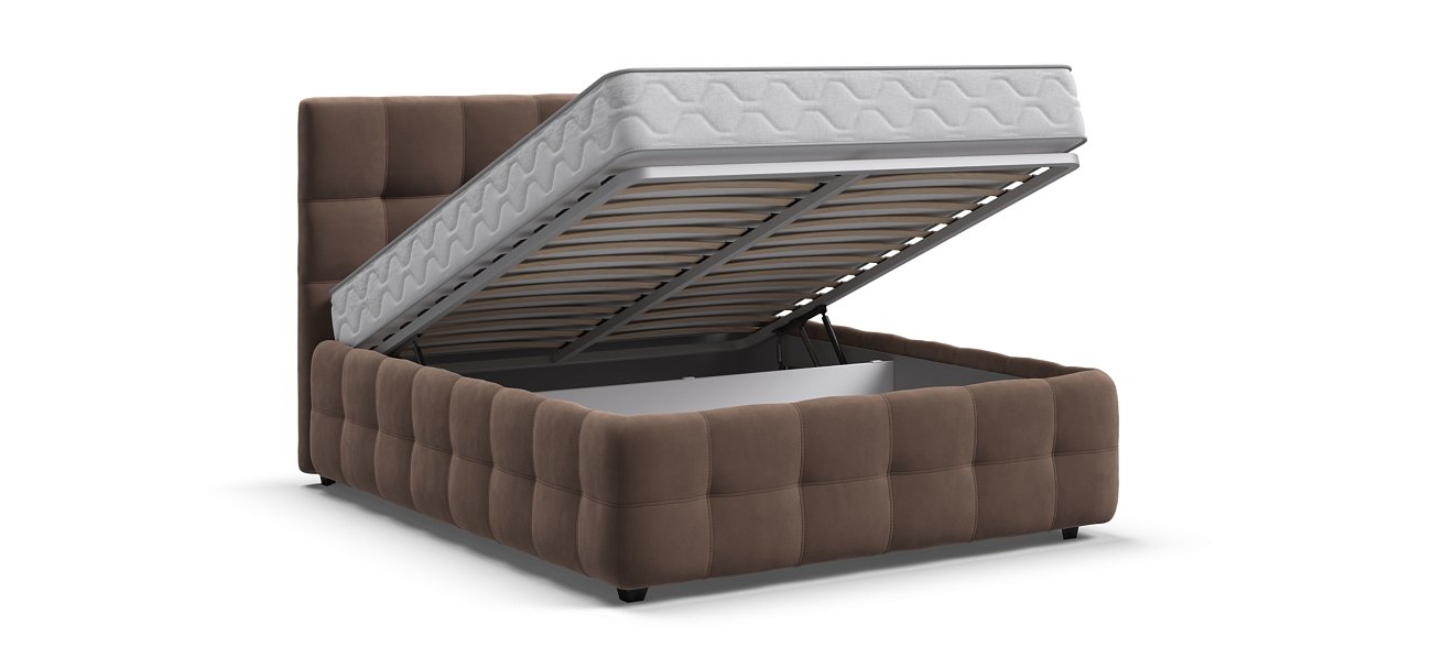 Босс Кровать+ПМ 140*200 Велюр Монолит мокко - купить в Озерце