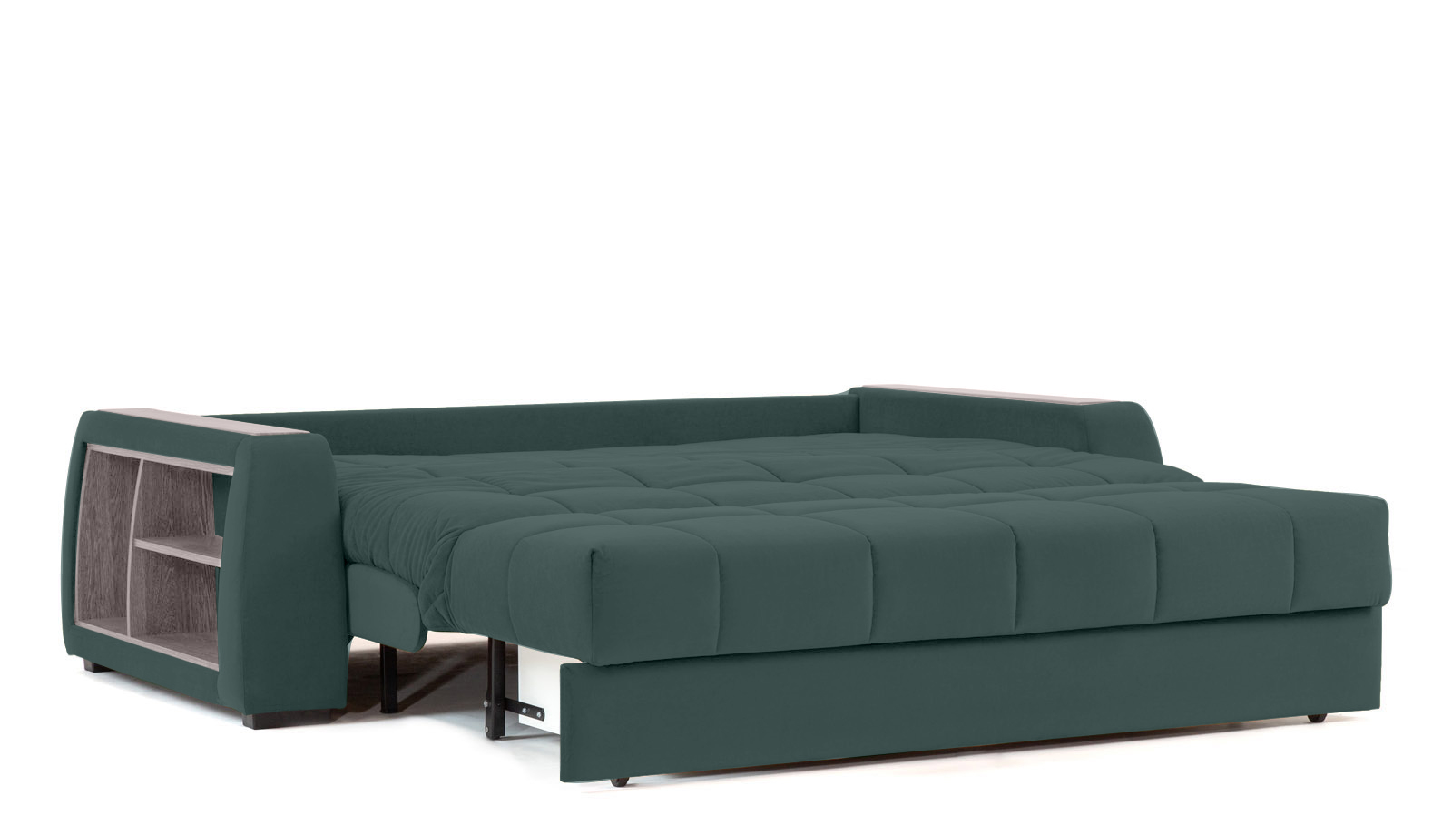 Диван - кровать Domo Pro с полками цвета ясень, стежка квадрат, ткань Casanova Seawave 180x216 — в мебель-центре Озерцо