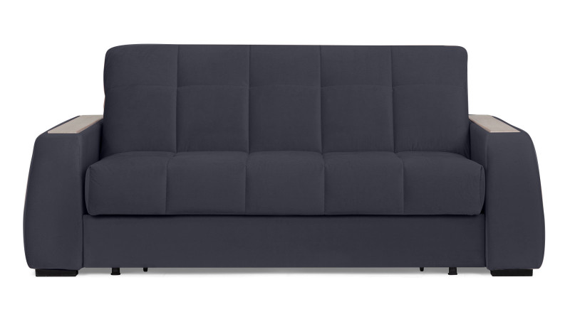 Диван - кровать Domo Pro с накладкой цвета ясень, стежка квадрат, ткань Sky Velvet 40 160x216 — в мебель-центре Озерцо