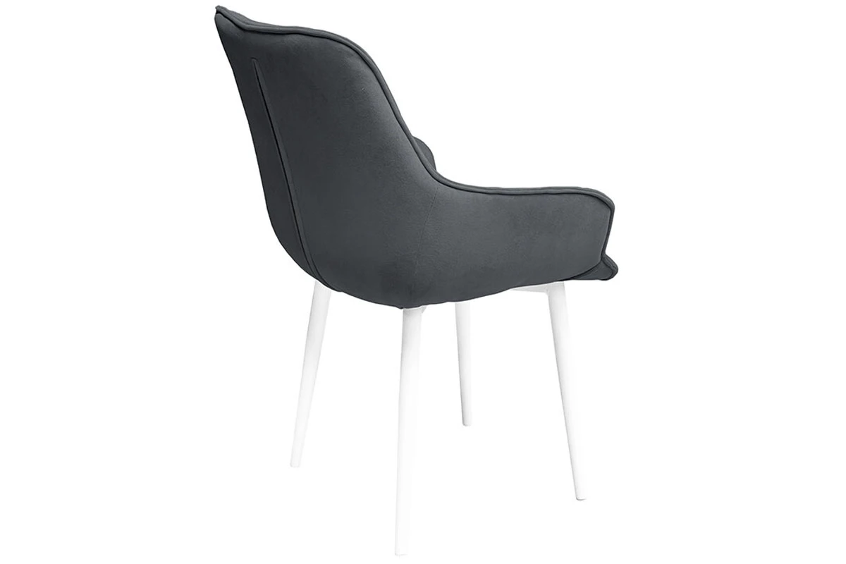 Стул Шато конус Т2 (Белый муар/Велюр DREAM темно-серый) - купить в Озерце