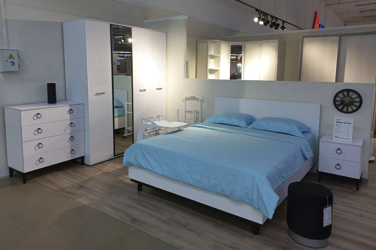 Тумба прикроватная Шарлиз (Белое сияние/Белый снег) — Мебель-центр Озерцо