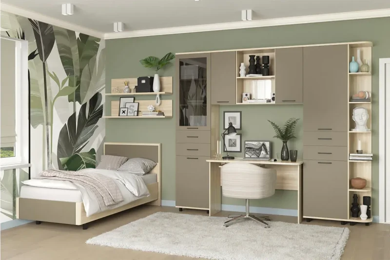 Детская Грейс композиция 8 (Ясень Асахи/Латте Матовый) — Мебель-центр Озерцо