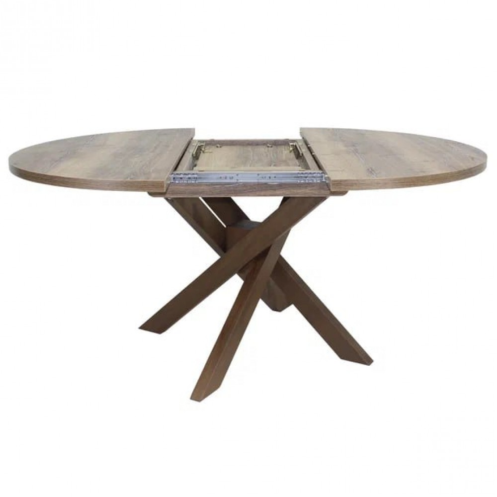 Стол ПАЛЕРМО круглый дуб олово/дуб олово - купить в Озерце