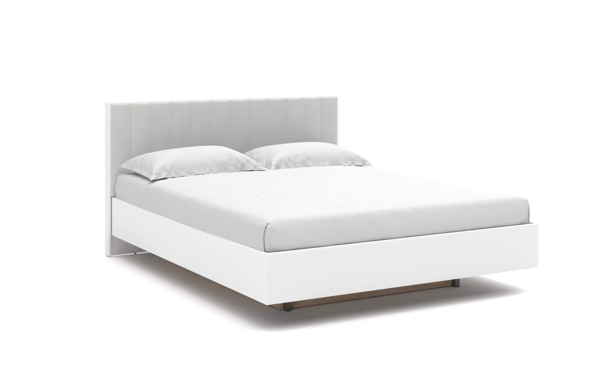 Кровать Jessica Pro, цвет белый текстурный + ткань Casanova Grey, 160x200 - купить в Озерце