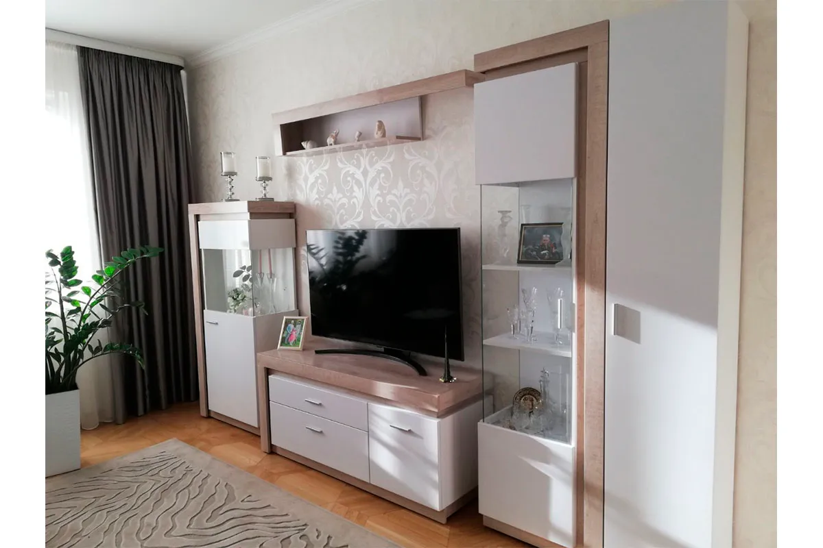 Полка навесная Люмен 4 белый снег глянец — Мебель-центр Озерцо