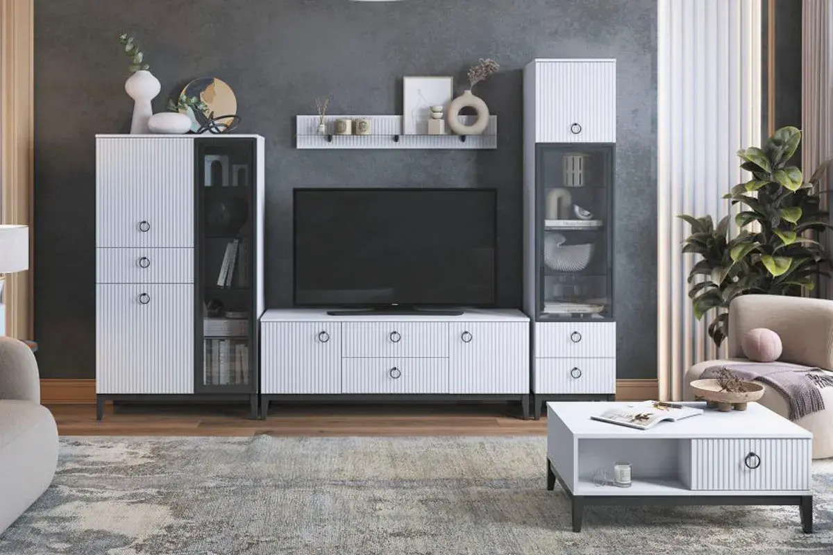 Полка навесная Шарлиз 1200 (Белый снег) — Мебель-центр Озерцо