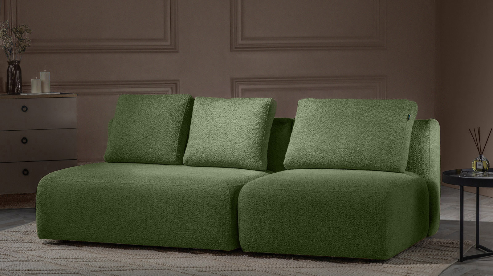 Диван модульный Molto, 2-секционный,125+ 85+125+85, ткань Soul 618 107x214 — купить в Озерце