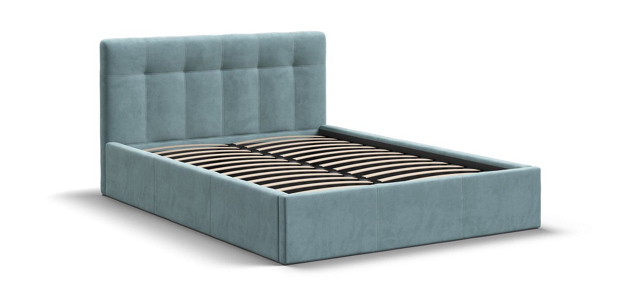 Белла Кровать без ПМ 140*200 Велюр Монолит аква - купить в Озерце