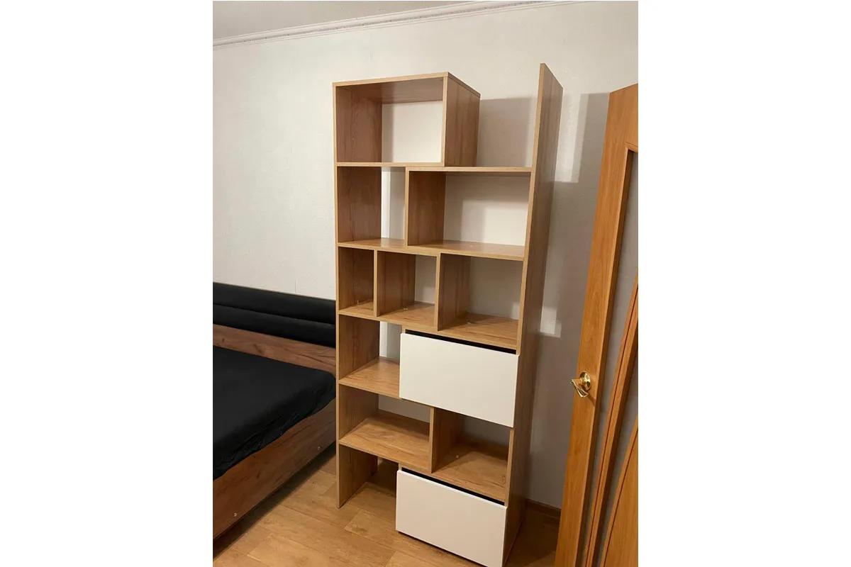 Стеллаж-трансформер Лойс 95 (Дуб Золотистый/Белый) в мебель-центре Озерцо