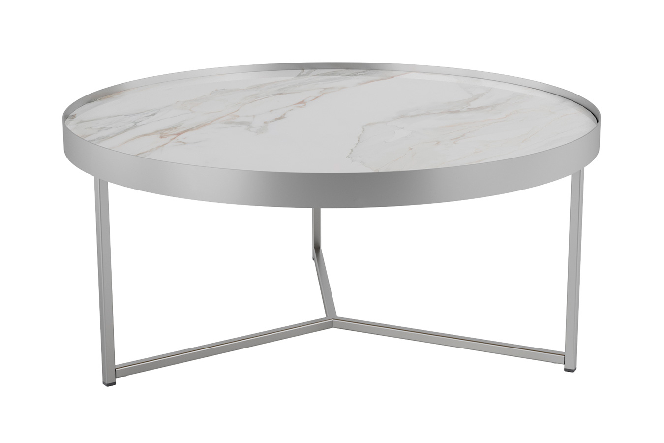 Журнальный столик Oklend, цвет белый/хром 75.5x75.5 — купить в Озерце