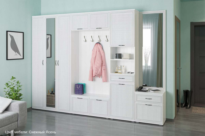Прихожая Карина-6 (Снежный Ясень) — Мебель-центр Озерцо