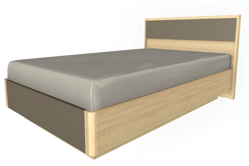 Кровать КР-4001-АС-ЛМ (Ясень Асахи/Латте Матовый) - купить в Озерце