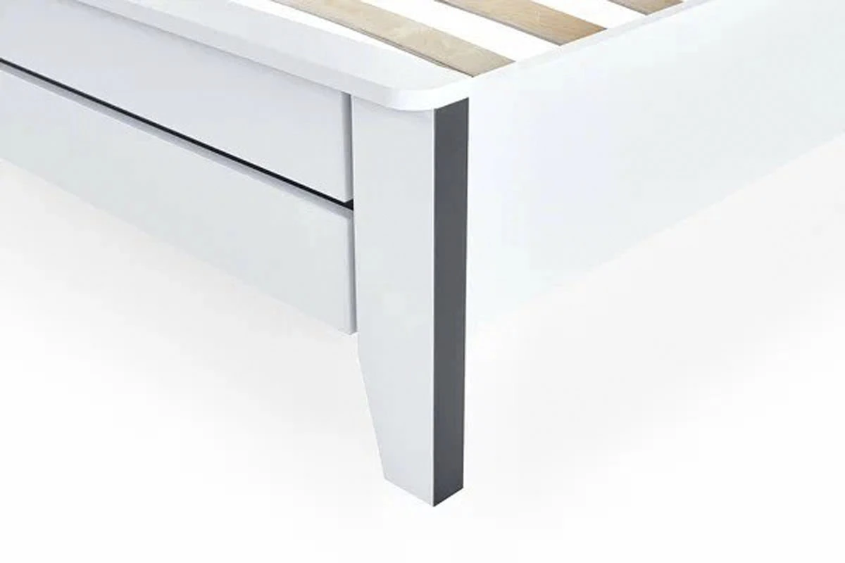 Кровать Scandica Wilma 33 с ПМ 140х200 (Белый гладкий/Чёрный гладкий) - купить в Озерце