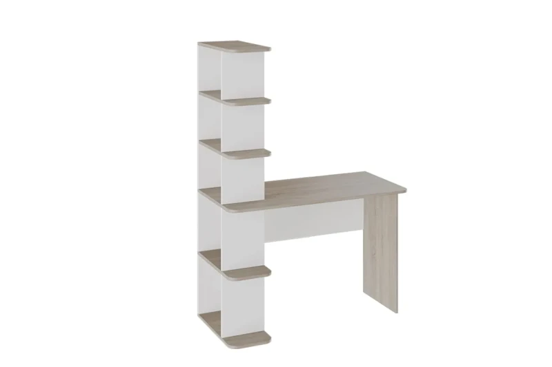 Стол письменный Тип 4 (Дуб Сонома/Белый Ясень) — Мебель-центр Озерцо