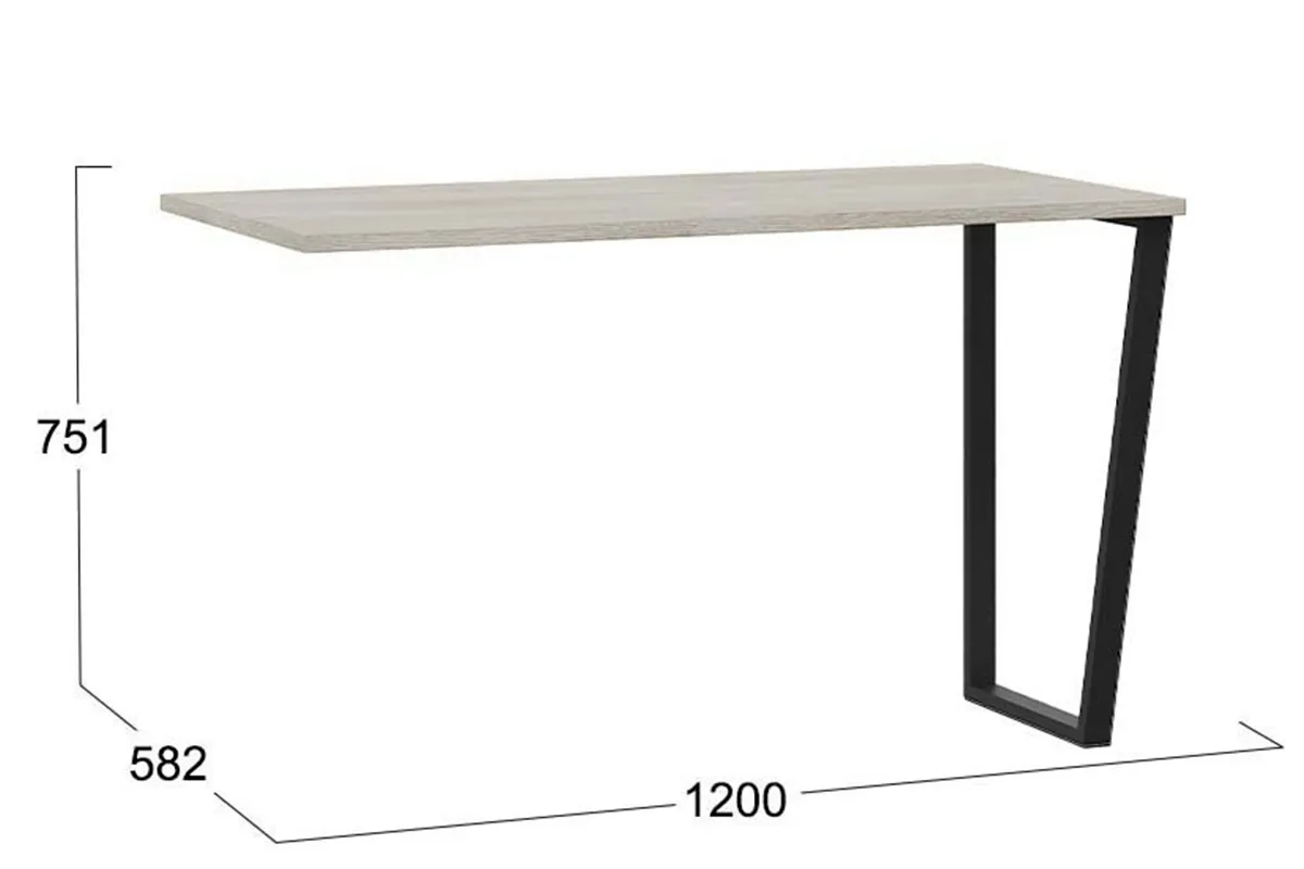 Стол письменный Порто ТД-393.15.01 (Графит / Баттл рок) — Мебель-центр Озерцо